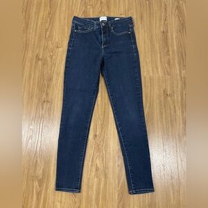 FRAYED High Rise Skinny Denim Jeans, Size 28